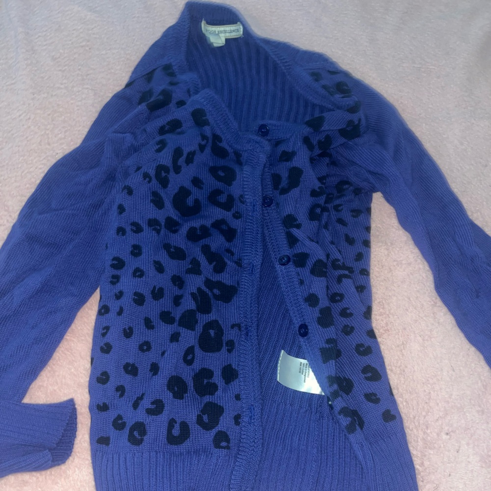 Purple Leopard Print Cardigan